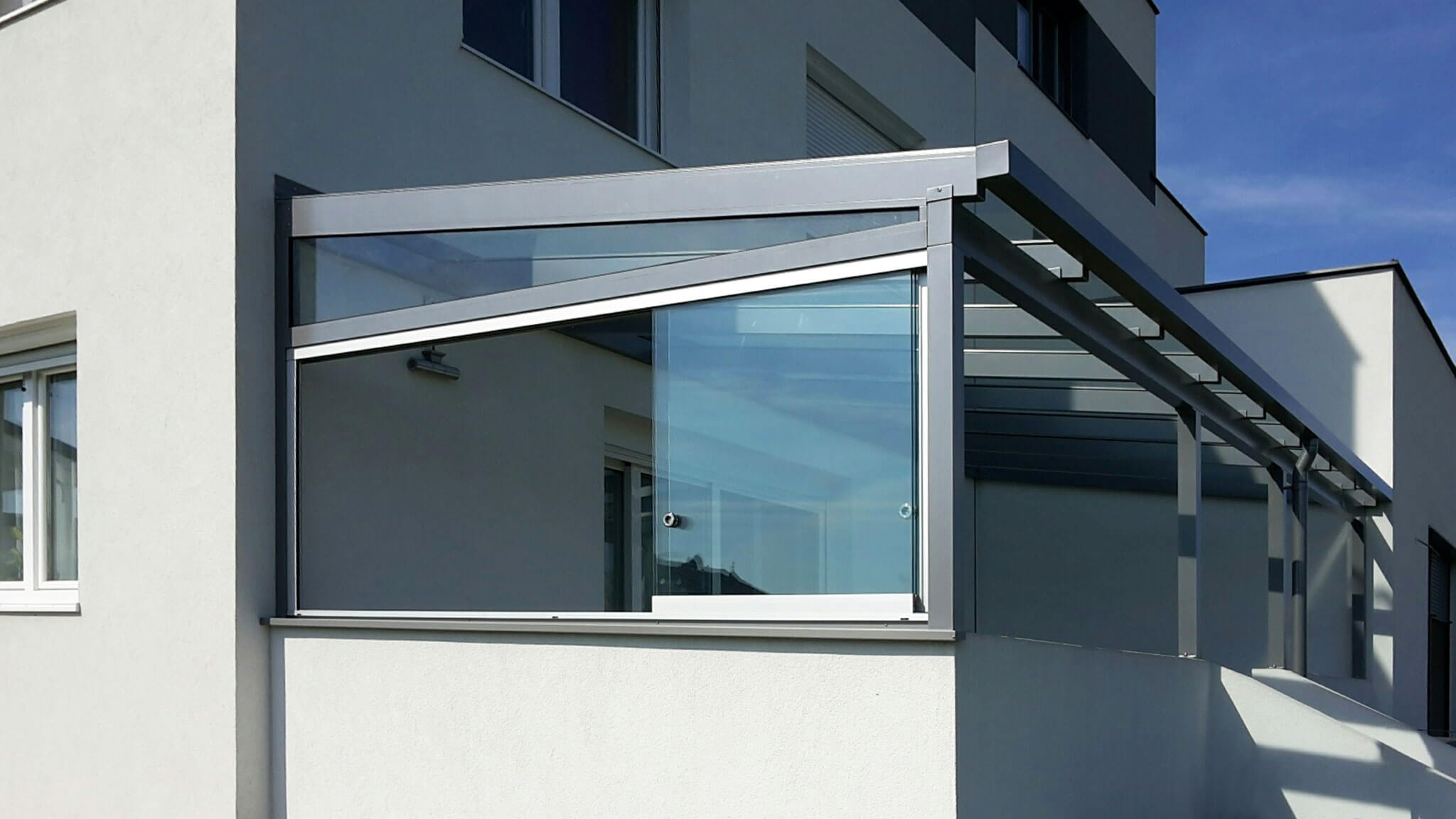 Terrassendach Mit Glas Schiebefenster In Himberg Ariane